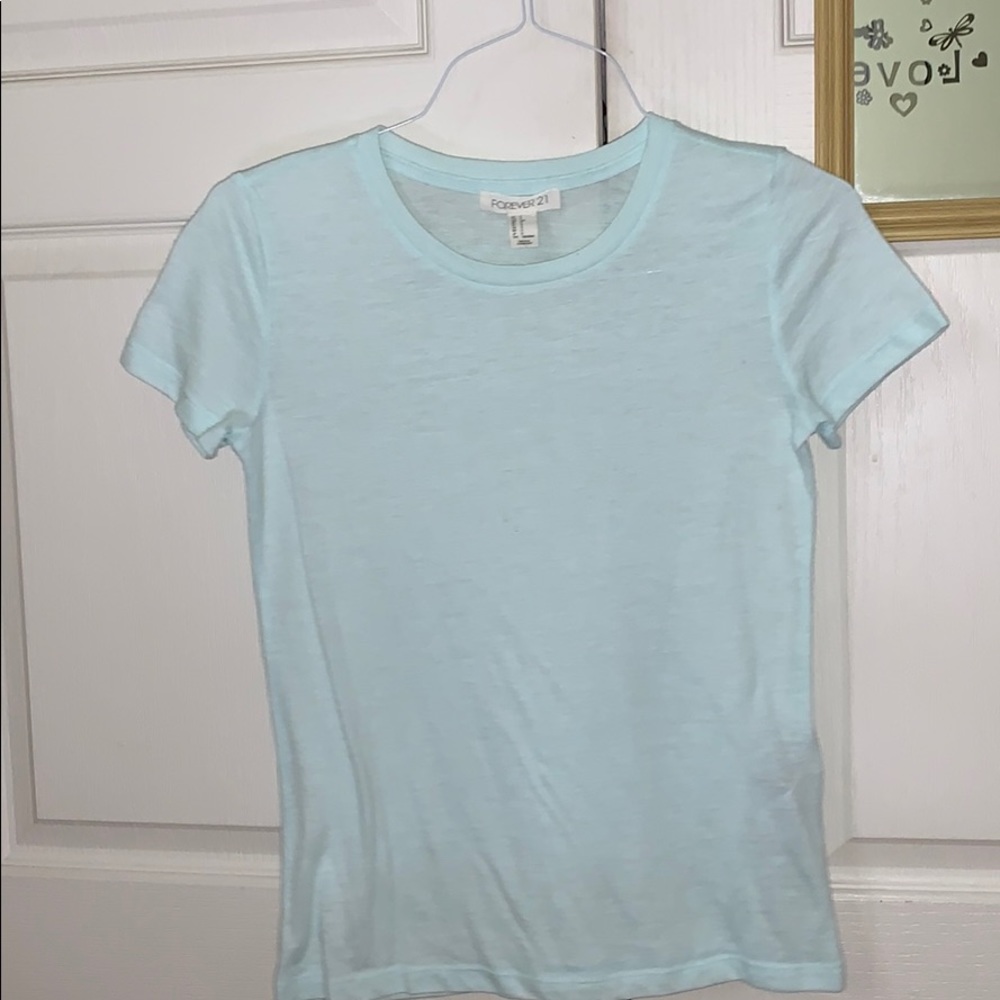 Plain blue crew neck